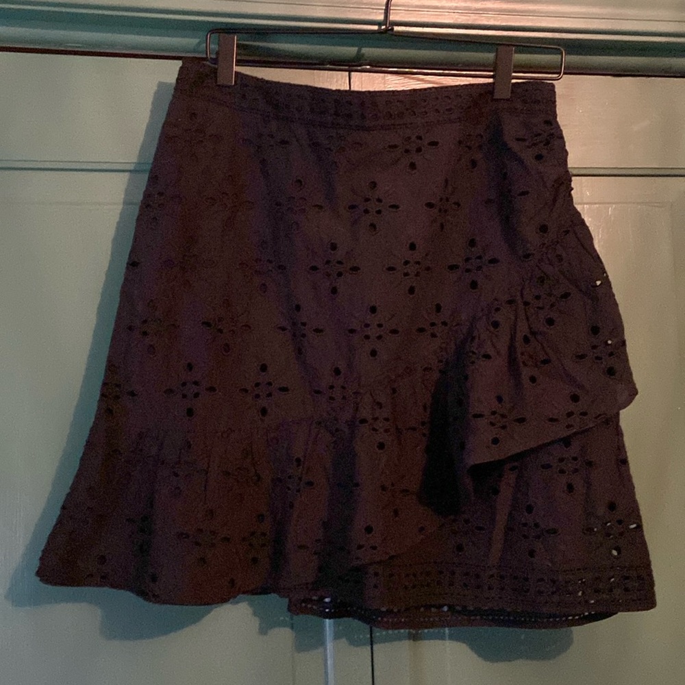 Express black cotton eyelet skirt